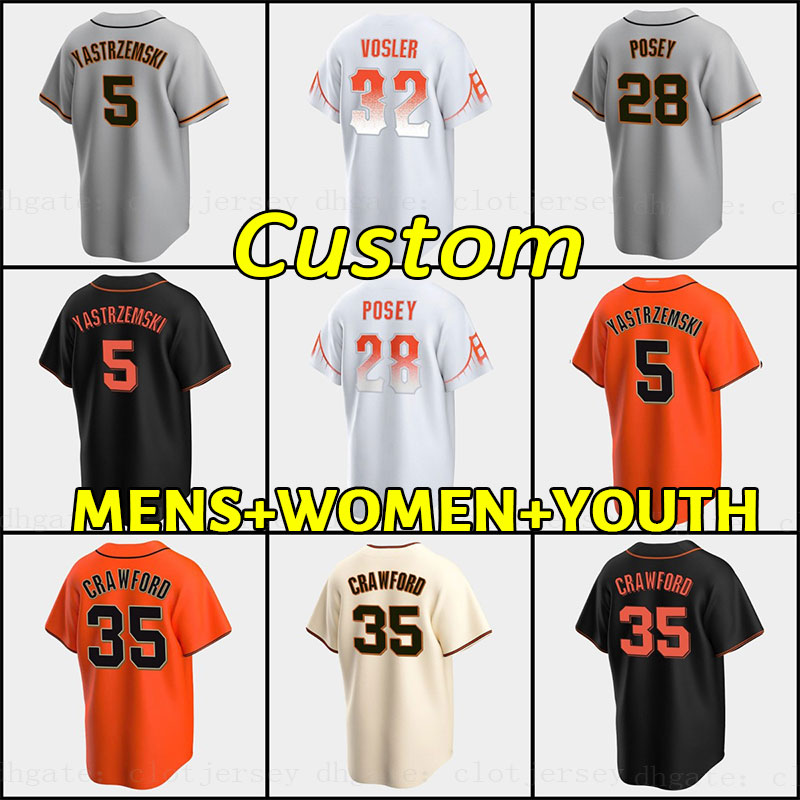 

28 Buster Posey Jersey San Francisco Brandon Crawford Giants 5 Mike Yastrzemski Baseball Jerseys Joey Bart Logan Webb Joc Pederson Darin Ruf Brandon Belt Barry Bonds, As shown