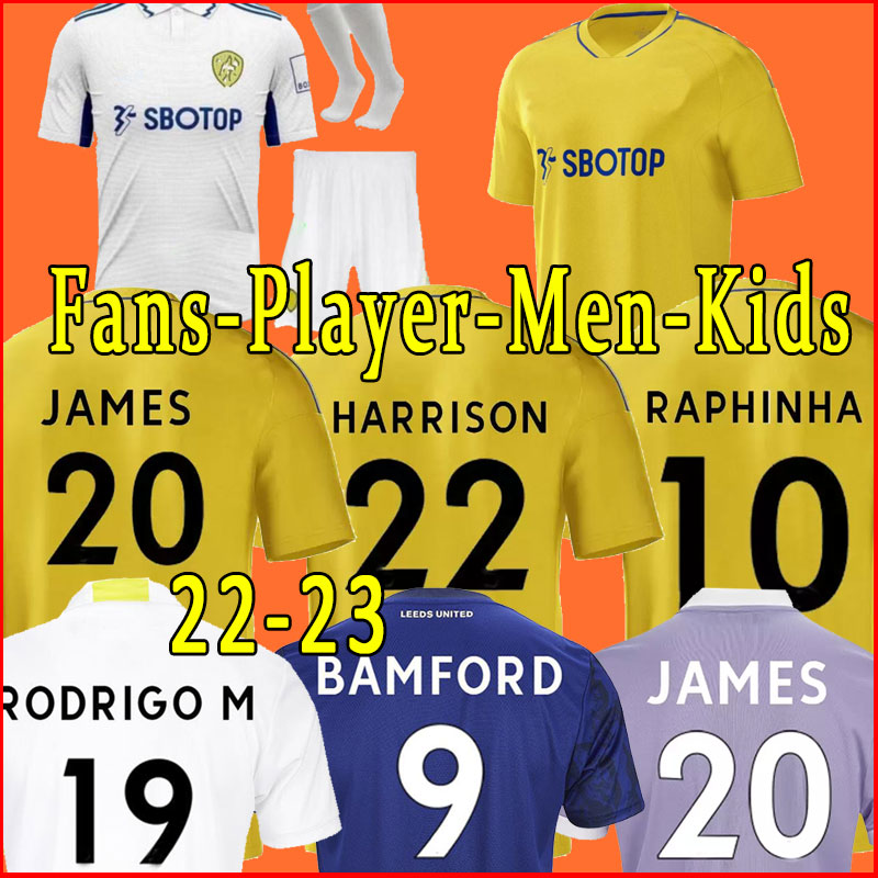 

leEds soccer jersey UTD 21 22 23 T ROBERTS HARRISON HERNANDEZ COSTA BAMFORD CLARKE player vsrsion 2022 2023 football shirt uniform Men Kids kit full set ALIOSKI, Third