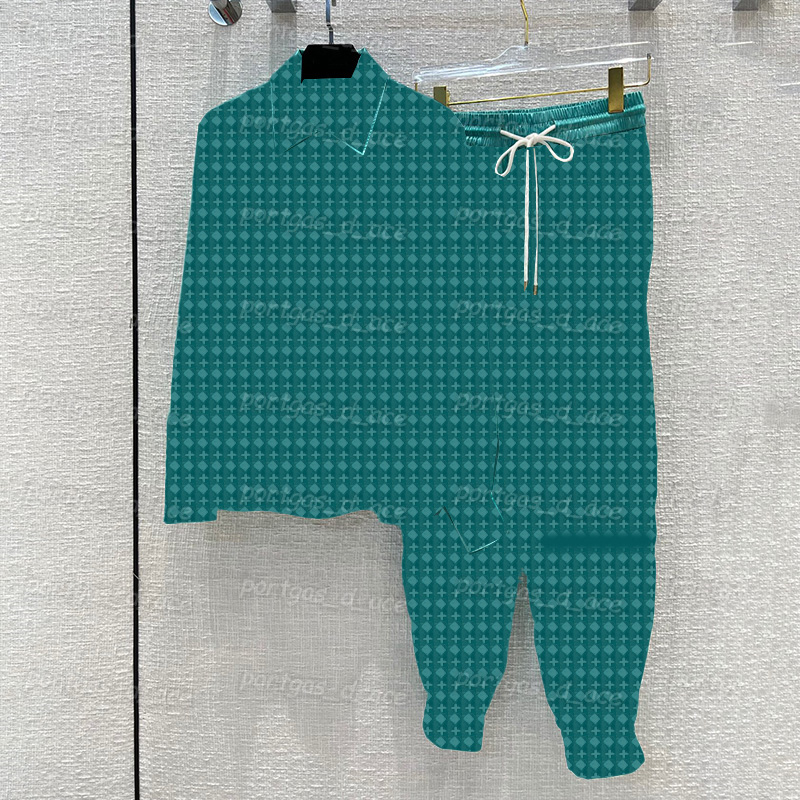 

Full Letters Womens Shirts Pants Set Fashion Long Sleeve Blouse Elastic Casual Pants for Women, Green with label