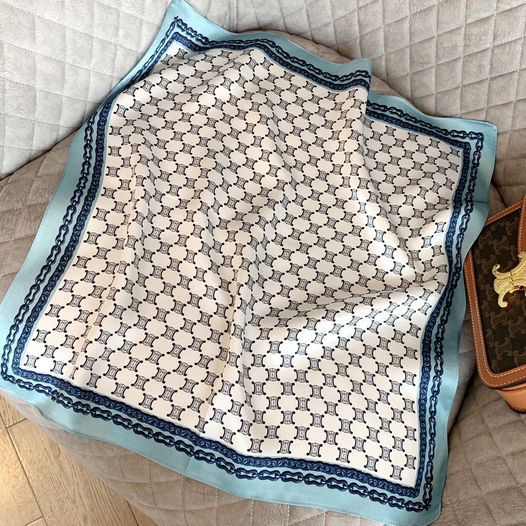 

22ss 23style Silk Satin Scarf Women Pashmina Foulard Square Small Headband Fashion Luxury Letter Designer Print Neckerchief Bandana Hijab 50CM-50CM