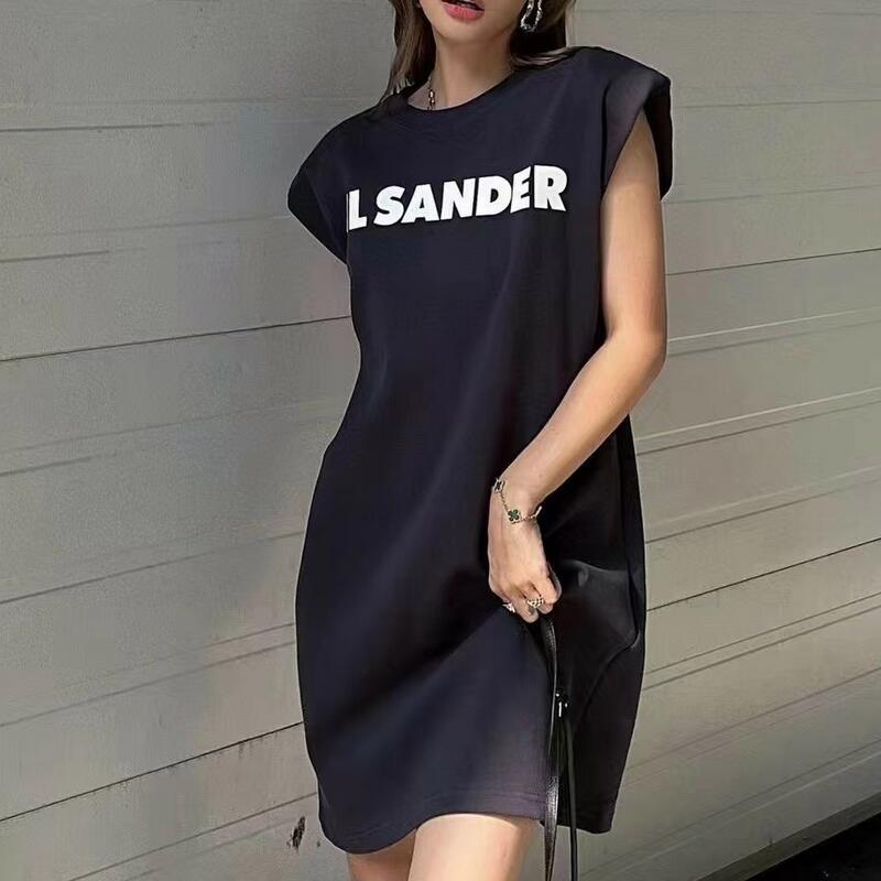 

Letter Dress Women Print Casual Sleeveless Dress Fashion oversize Dresses