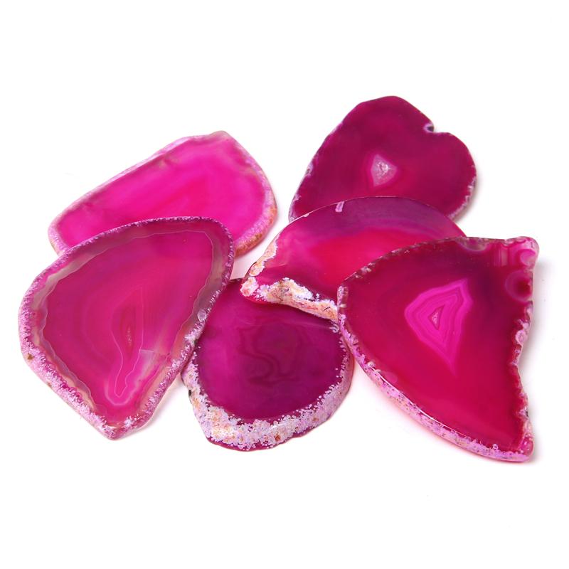 

Pendant Necklaces Natural Rose Pink Agates Slice No Hole Druzy Jewelry Making Finding Stone Gifts Handmade 50-80mm Home DiyPendant