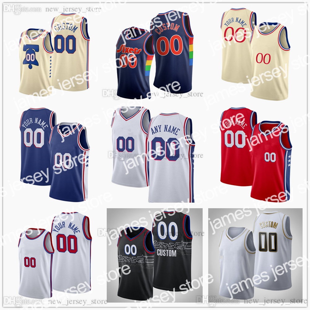 

James Custom Printed Screen New 75th City Basketball 0 Tyrese Maxey Jerseys 1 James 21 Joel Harden Embiid 20 Georges Niang 22 Matisse Thybulle, Printed (with team logo)