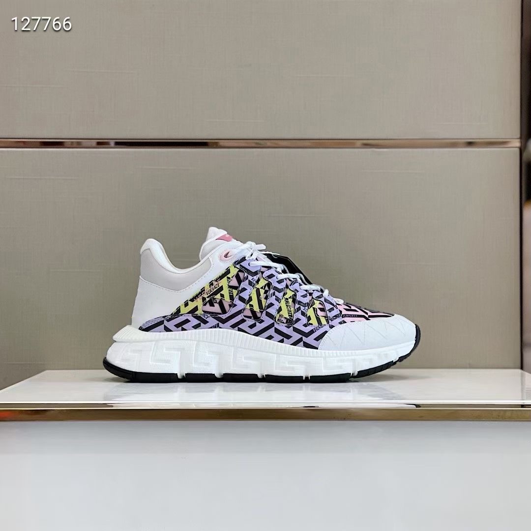

Desginer Trigreca Sneakers Mens Women platform shoes lateral Greca print Lace up Leather Runner Trainer Brand Fashion Outdoor Casual Shoes US12 c1, Shoes box