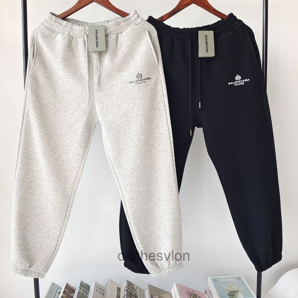 

2022 Designer Sweatpants Balencaigass Sweatpant Edition Paris Crown Print Basic Thickened Casual Pants Men Women, Black