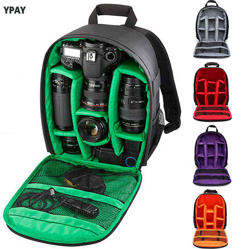 

Waterproof SLR Backpack Digital Camera Bag Outdoor Multi-function Shockproof Camera Backpack for Nikon Canon SLR Camera Lens Bag AA220324