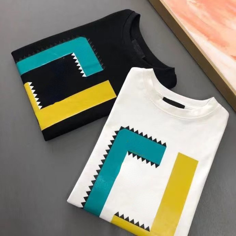 

Hot selling designer t shirt tide brand men's t-shirt summer little monster eyes letter print round neck short sleeve cotton classic men's women's pullover, White