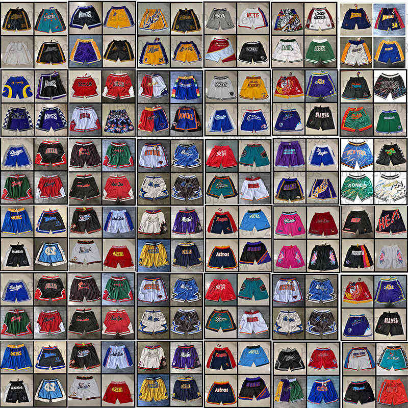 

Just Don Basketball Shorts Zipper Sweatpants Hip Pop Sport Short Pant With Pocket Mitchell and Ness Retro Stitched Baseball 2022 Blue