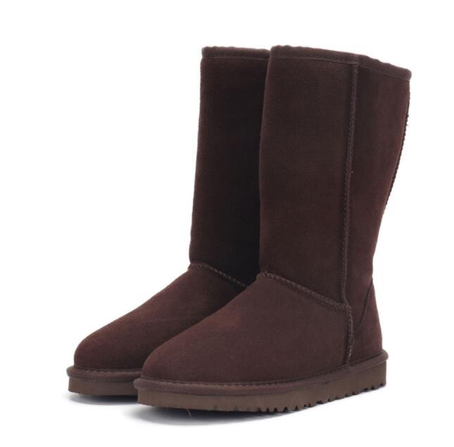 

2022 Hot sell Aus 5815 tall women snow boots keep warm boot Cowskin Sheepskin Plush fur boots dustbag card fine christmas gift top quality, Purple