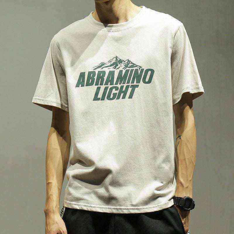 

Cotton short T-shirt summer Korean round neck half sleeve new loose fashion t-shirt men's wear, Unkunkunk