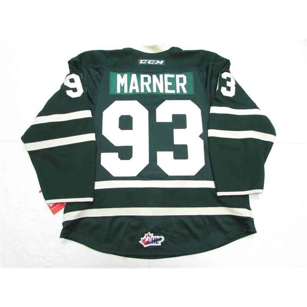 

C26 Nik1 Wholesale custom MITCH MARNER LONDON KNIGHTS GREEN OHL CCM HOCKEY JERSEY stitch add any number any name Mens Hockey Jersey XS-6XL, Custom name and number