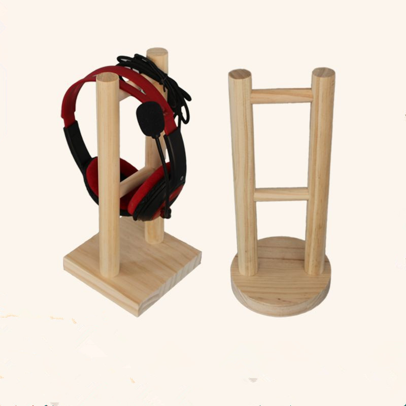 

Home Storage Wooden Earphone Headset Hanger Holder Headphone Desk Display Stand