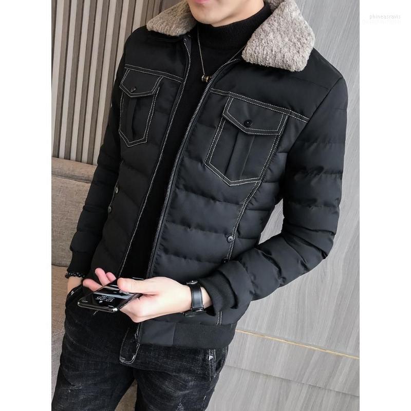 

Men' Down & Parkas 2022 Winter Padded Clothes Fashion Jackets Men Cotton Parka Thickened Warm Windproof Casual Snow Outerwear E301 Phin22, Creamy-white