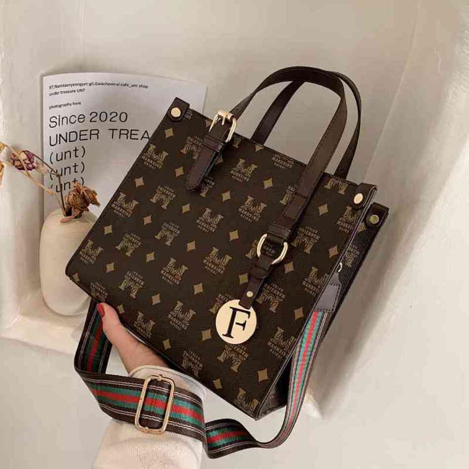 

New Designer Top Luxury Bags new female autumn high-capacity Handbag Tote versatile broadband Messengerbranded handbag, Brown 1