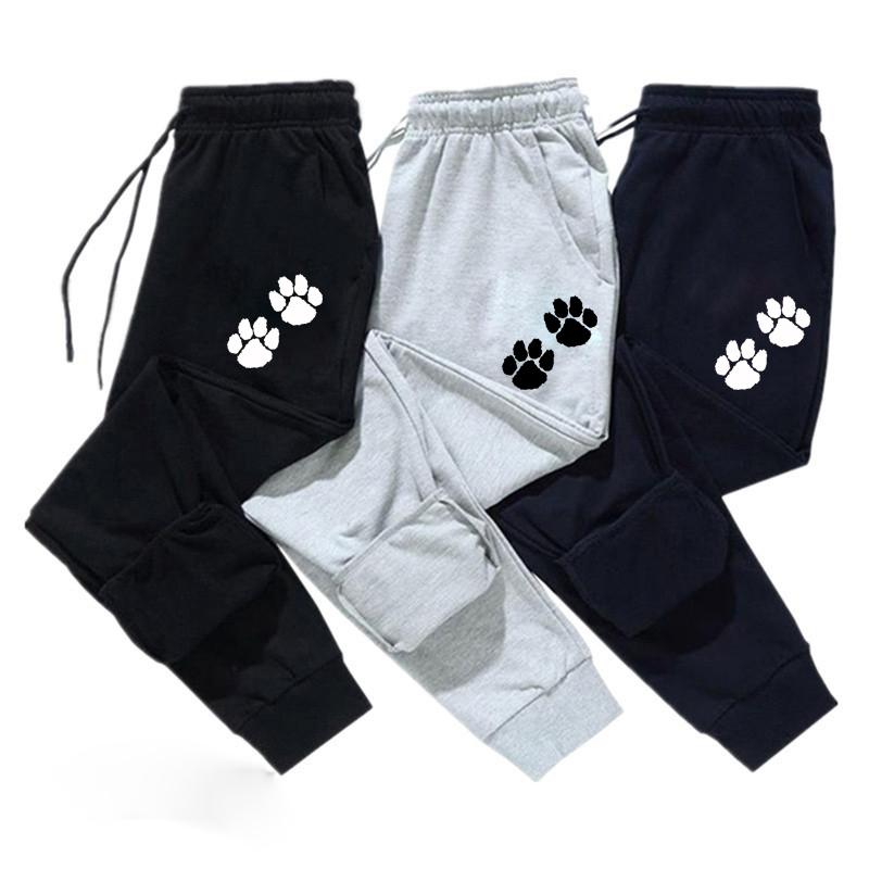 

Men' Tracksuits Women Casual Sweatpants Autumn Winter Warm Fleece Loose Cute Printed Ladies Trousers Outdoor Sport Running Pants 2022Men, White