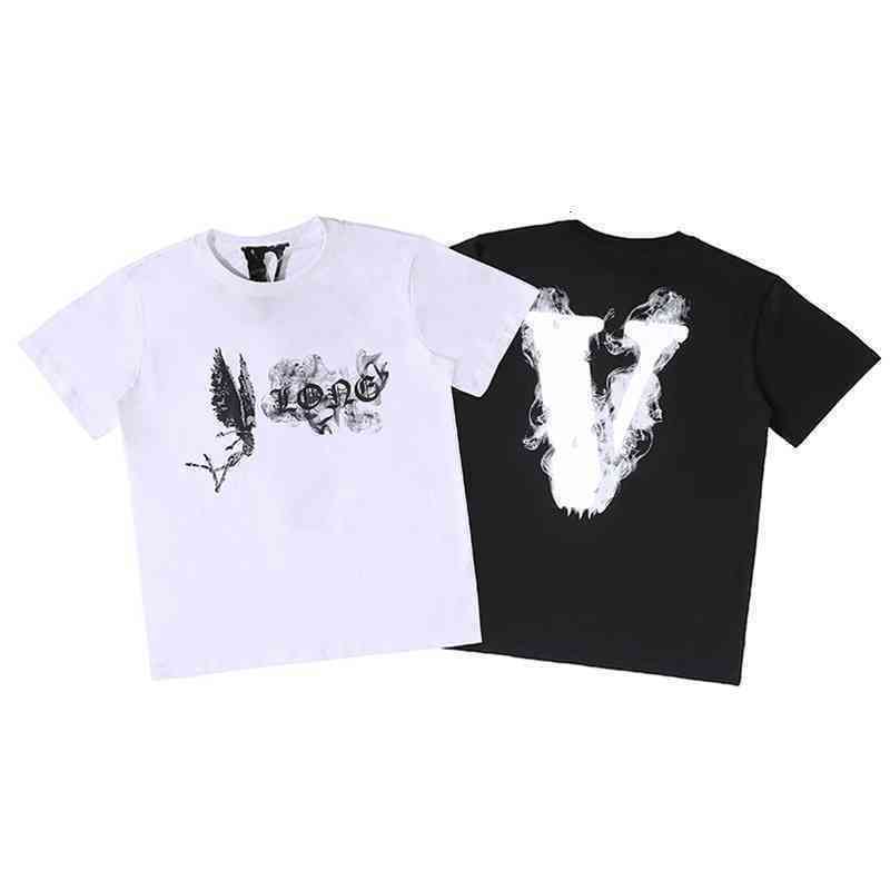 

Vlones Washington big V black and white smoke wing t-shirt men' women' short sleeves