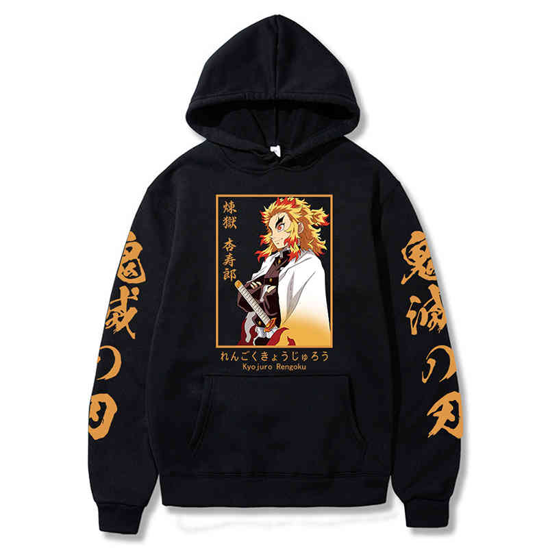 

Funny Hot Anime Demon Slayer Hoodie Men Women Kyojuro Rengoku Sweatshirt Winter Streetwear Oversized Y2k Loose Casual Pullovers, Yellow4