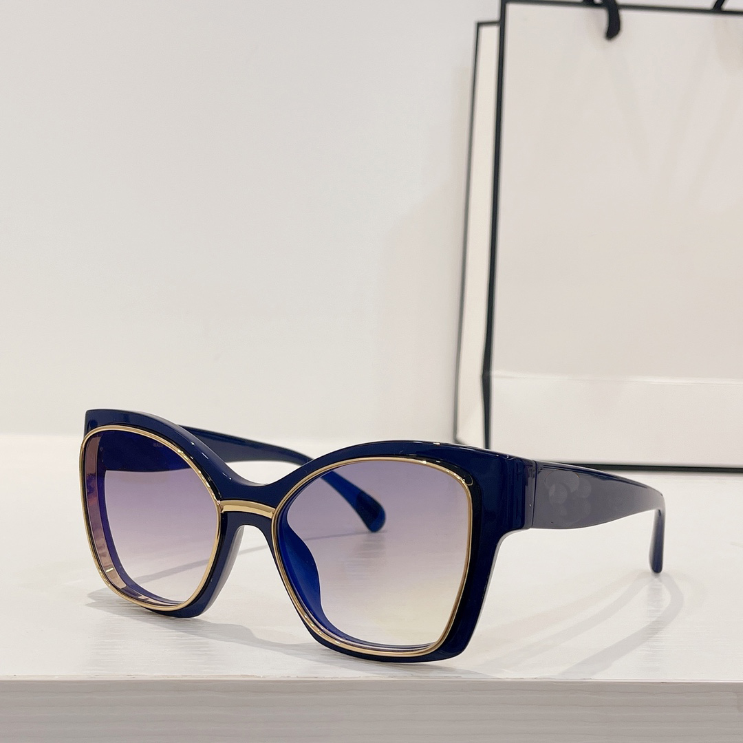 

New blue sunglasses HD anti-blue light personality contrast color trend glasses frame retro fashion accessories