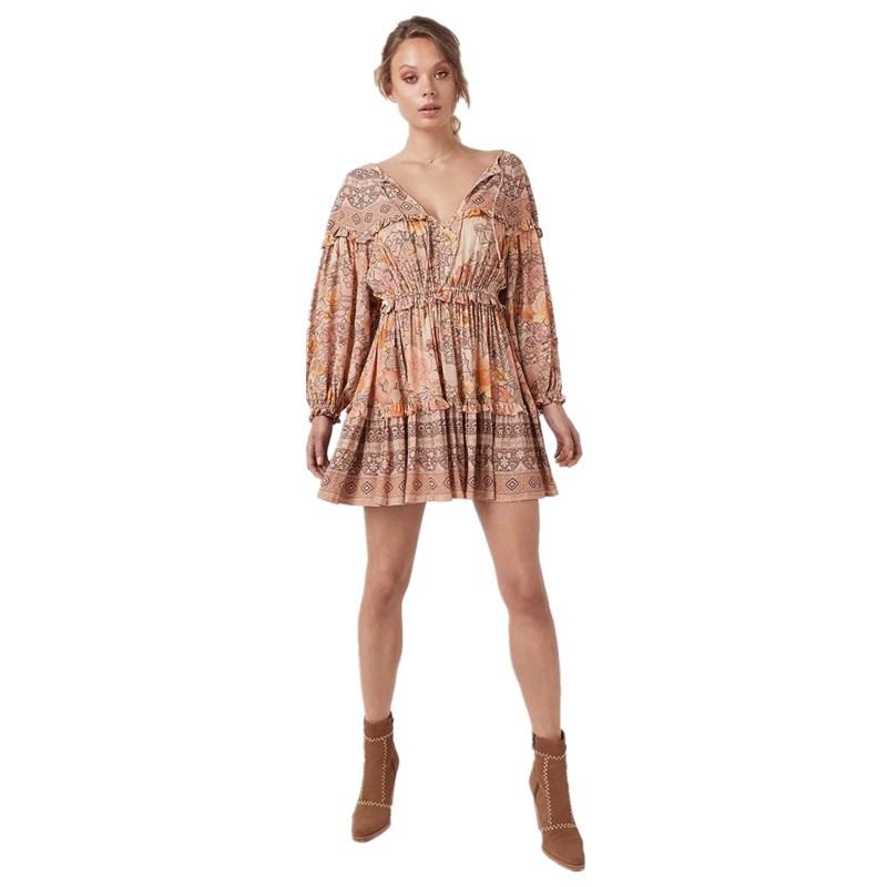 

Casual Dresses Gypsy Dress 2022 Rayon Amathyst Foral Print Summer Mini Short Women Sexy Garden Party Vestidos Boho