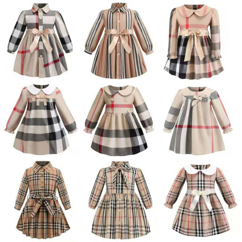 Robe bébé fille des filles d'été robe à manches longues Babies coton enfants