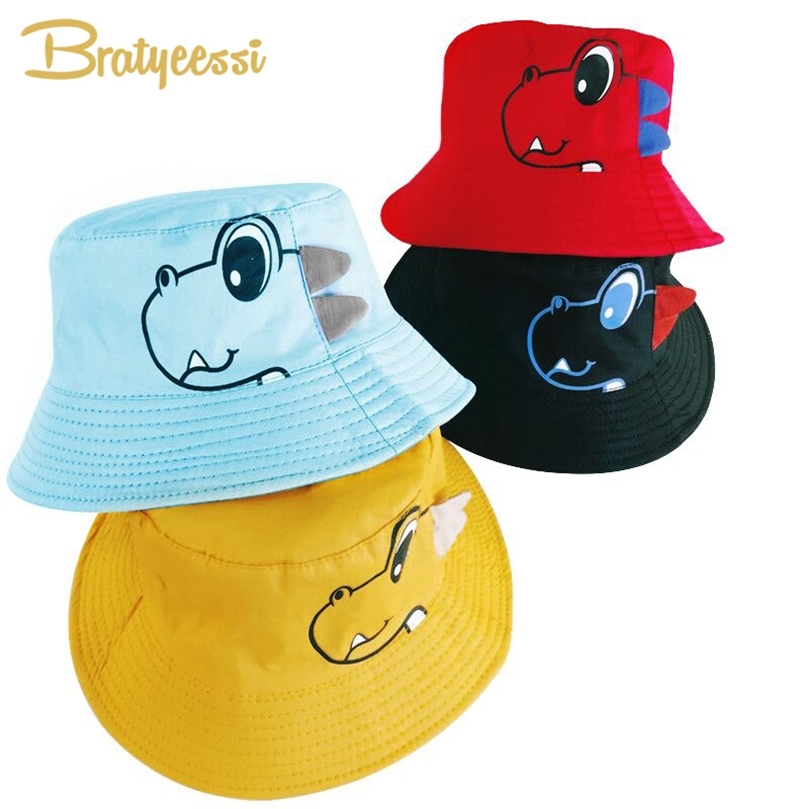 

Dinosaurus Bayi Topi Kapas Dua Sisi Ember Musim Semi Gugur Anak Balita Aksesoris 1 Pc 220611, Red baby hat