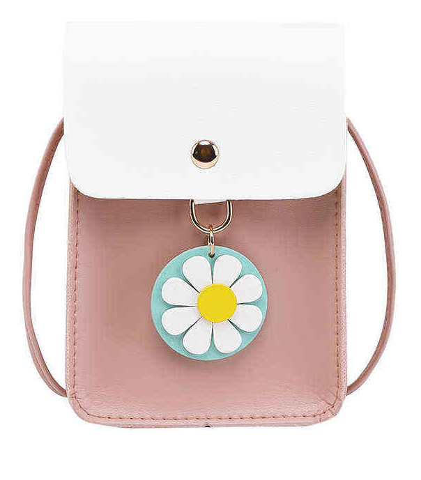 

Women's mobile phone zero wallet Korean flower shoulder bag fashion simple diagonal bag small bag 000 073, Image label color