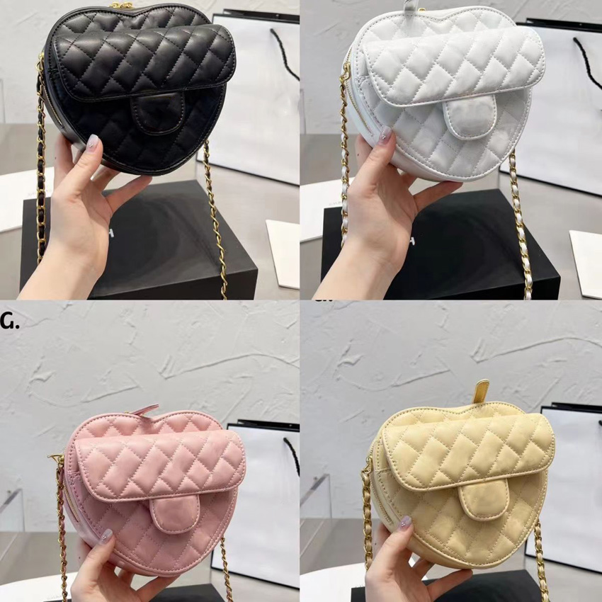 High quality designer bag mini ladies shoulder bag summer 2022 new fashion high-end niche design chain explosion style peach heart bagCC