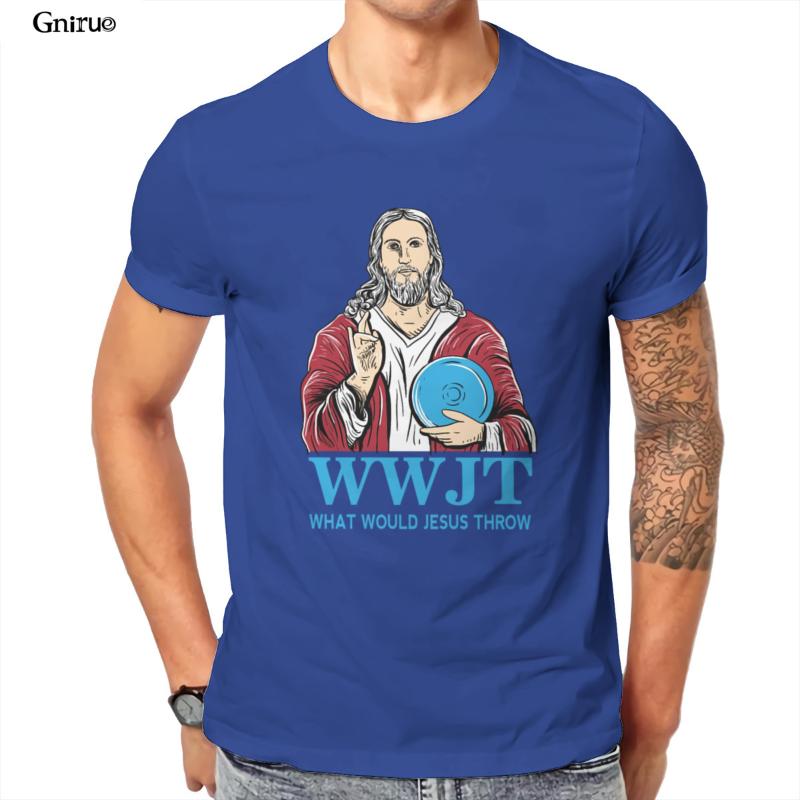 

Men's T-Shirts Wholesale What Would Jesus Throw Disc Golf Shirt Unisex Tri-Blend T-Shirt HipHop Aesthetic Tees 103268Men's, Royal blue