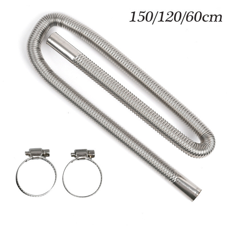 

150/120/60cm Car Parking Air Heaters Exhaust Pipe Stainless Steel Universal Fuel Tank Heater Hose Tube Car Heaters Accessories