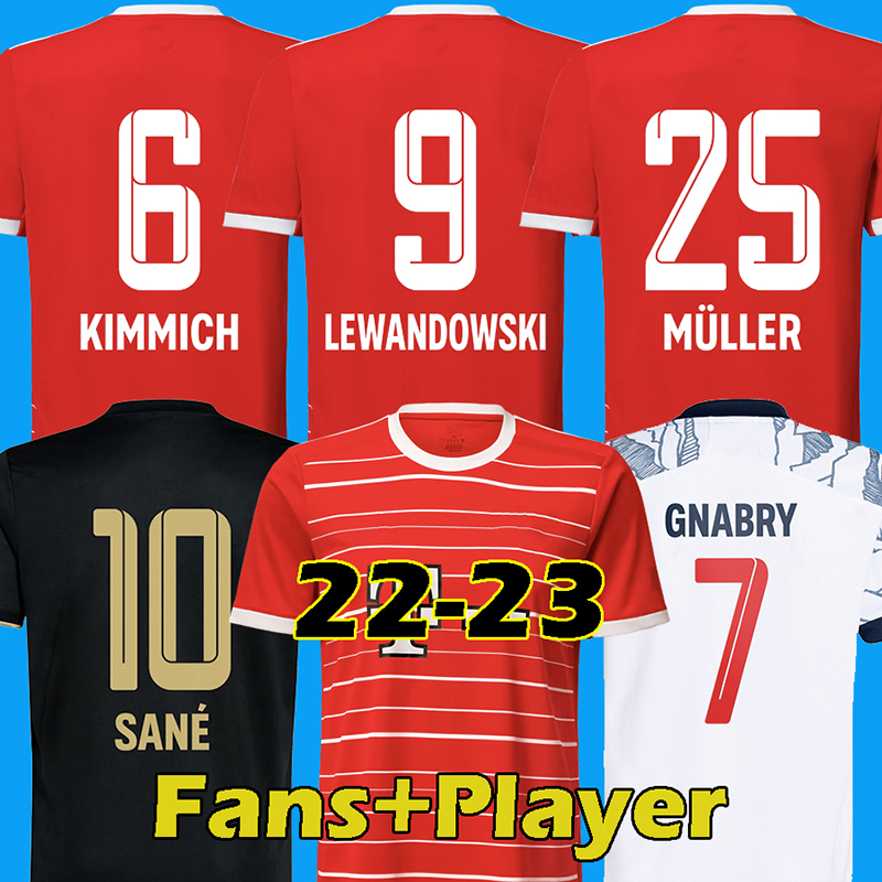 

22 23 LEWANDOWSKI BAYERN soccer jersey GORETZKA munich Fans Player version Home red SANE GNABRY COMAN MULLER DAVIES KIMMICH 2022 2023 Men kids footbal shirt, 21 22 away kids