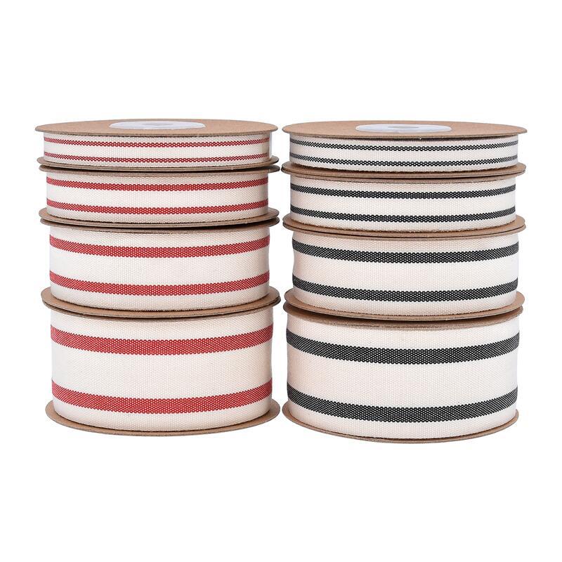 Striped cotton rope roll decoration red white red black gift packaging apparel luggage wrap edge webbing-image-759734937