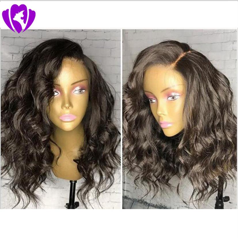 

Beauty side part Short Wavy lace front bob wigs fashion women wigs black /brown /blonde synthetic lace front wig with baby hair310O, Natural color