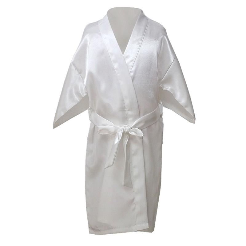 

Women' Sleepwear Baby Girls Kid Silk Satin Kimono Robes Bathrobe Wedding Flower Girl Night DressWomen, White