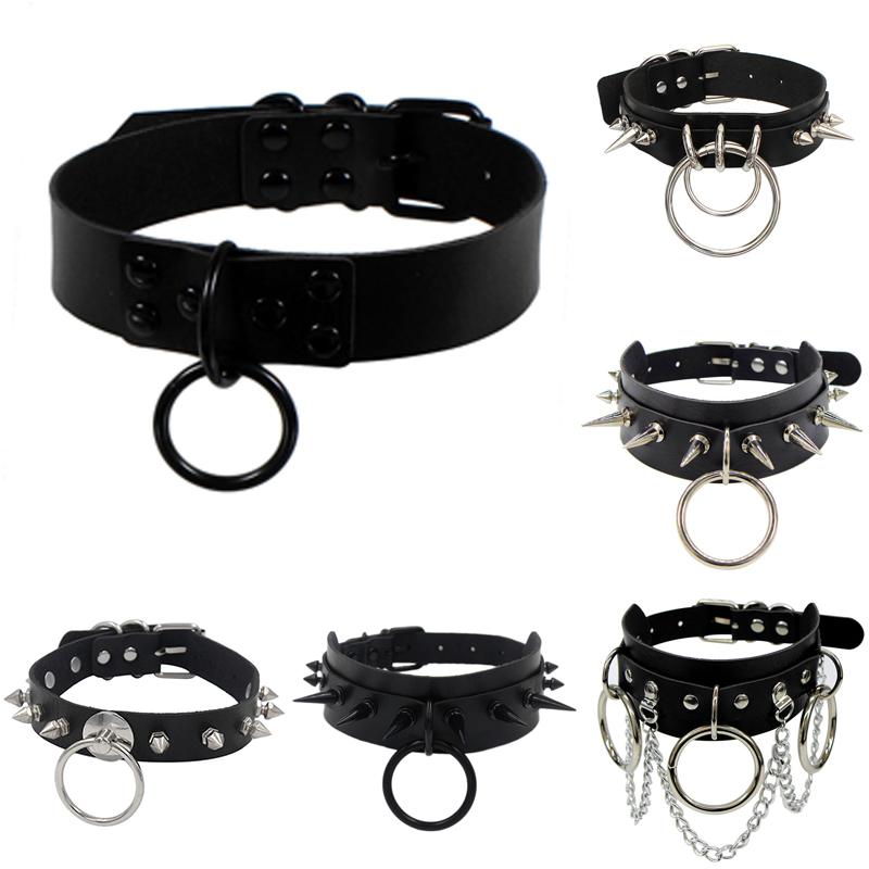 

Chokers Oversized Choker Necklace Sexy Pu Leather Women Collar Bondage Goth Belt Gothic Necklaces Chain Punk Jewelry Party
