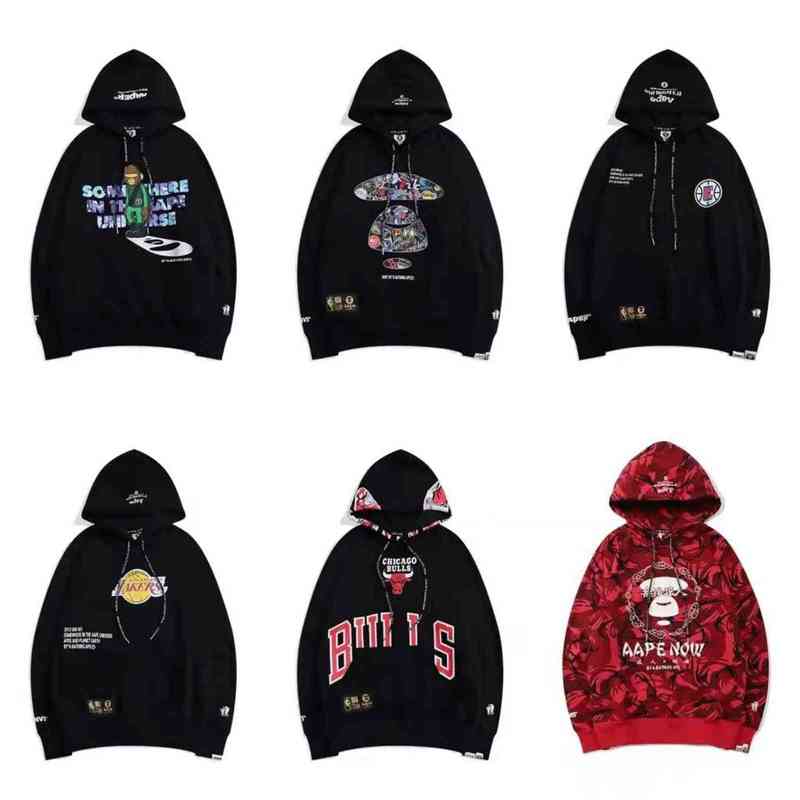 Designer Apes Hoodie Luxe Automne et Hiver Hip Hop Shark Pull Camouflage Bison Impression Hommes et Femmes Lâche Casual Basketball Sweat À Capuch