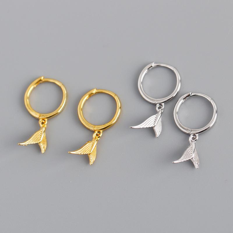 

Hoop & Huggie Enosola Arrival Fashion Genuine 925 Sterling Silver Fishtail Earrings For Women Wedding Jewelry Accessories 2022Hoop