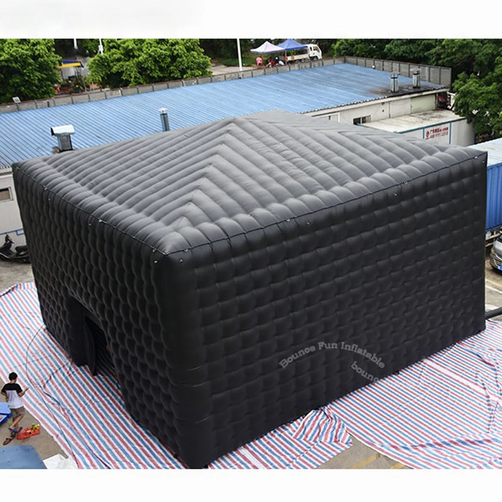 

Black Inflatable Cube Tent Large Inflatable Party Tent Nightclub Disco Marquee Booth Studio For Outdoor Wedding