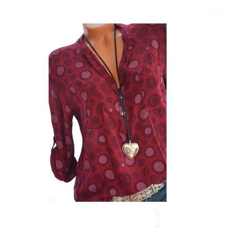 

Women Summer Autumn Casual V-neck Loose Chiffon Blouse Top Camisa Feminina Long Sleeve Ladies Print Blouses ShirtHC107 Women' & Shirts, Black