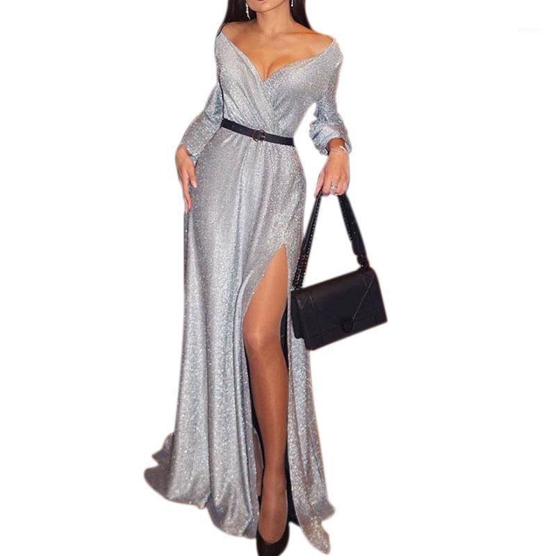

Casual Dresses Fashion Party Dress Sexy Long Women Elegant Vestido Plus Size Formal Night Sequin Slim, As pic