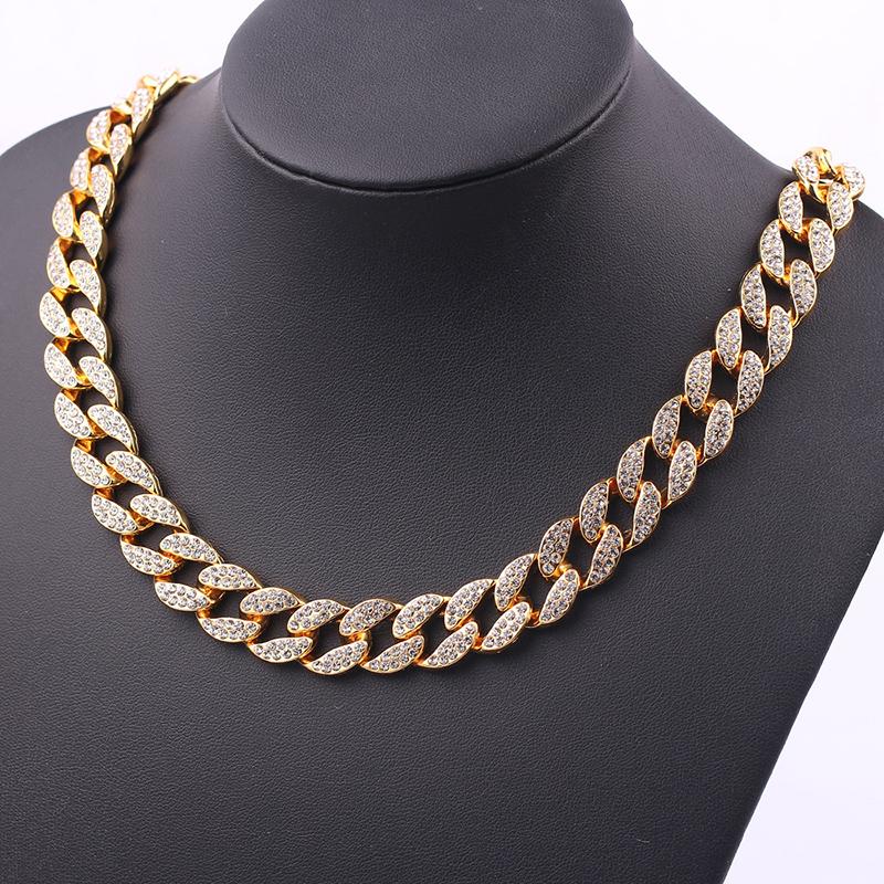 

Chains Hip Hop 50CM Chain Necklace Men And Women Fashion Jewelry Cuban Chocker Inlaid With Zircon Stainless Steel NecklacesChains