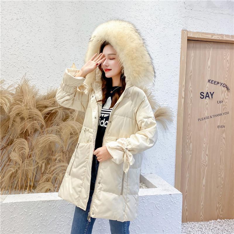 

Women's Down & Parkas Fashion Jacket Mid-length Autumn And Winter Korean Version Of Slim Thin Large Fur Collar White Duck Luci22