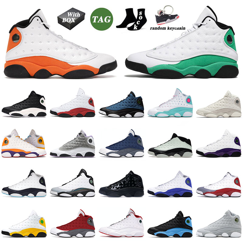 

With Box 2022 Mens Basketball Shoes 13 13s XIII Starfish OG Jumpman Lucky Green Flint Soar Green Singles Day Men Women Outdoor Sneakers, C42 french blue 40-47