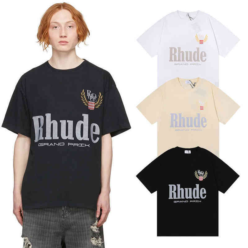 American Fashion 2022 New Rude Grand Prix Double Yarn Cotton Cotton Loose Short T-shirt pour les garçons et les filles