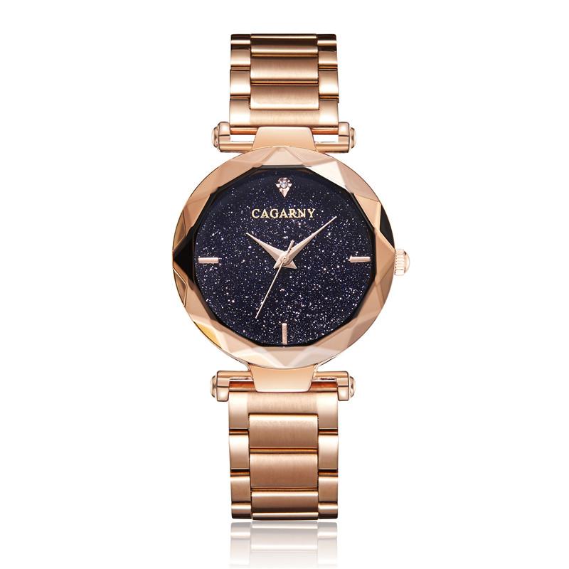 

Wristwatches Cagarny Brand Quartz Ladies Bracelet Watch Gold Watches For Women Steel Creative 34 Mm Relojes Para Mujer Zegarek Meski