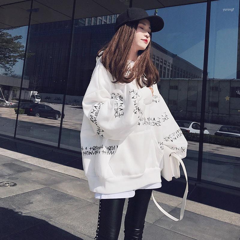 

Women's Hoodies & Sweatshirts ZITY Women 2022 Plus Velvet Winter Printed Loose Soft All-match Harajuku Daily Womens High Quality Pullovers, 877 white
