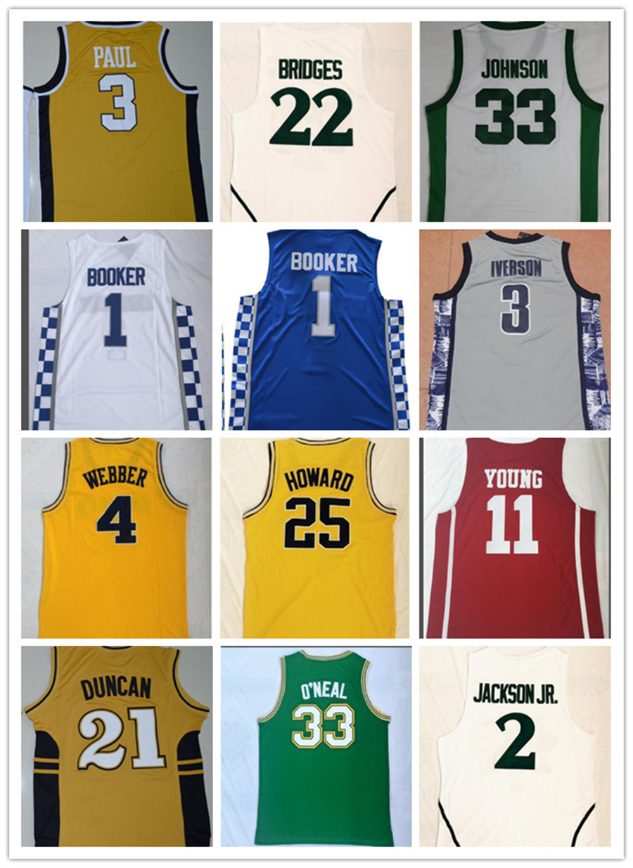 

2022 College Basketball Jerseys Michigan 44 WARD 2 Jackson JR.4 WEBBER 22 Bridges 25 HOWARD 33 jersey Iverson Young Booker WESTBROOK Duncan men Trainers TOPS white