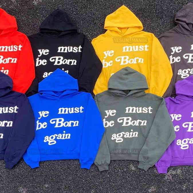 

Designer Cpfm Kanyes Classic Wests Luxury Hoodie Ye Must Be Born Again Printed Mens and Womens Couple Yzys Vintage Pullover Sweater Hooded1, 11