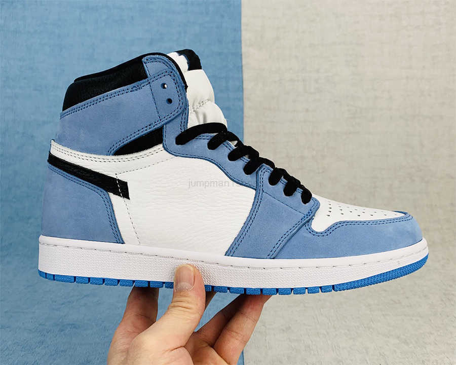

2023 Basketball Shoes High OG Jumpman 1 UNC Black White University Blue Outdoor flats Shoes Sports Sneakers With Box