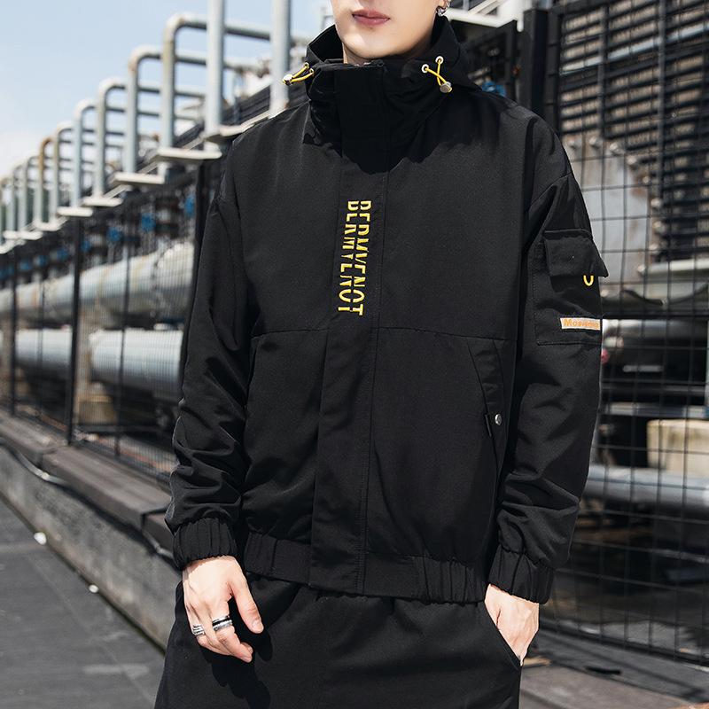 

Men's Jackets Korean Clothes Color-blocking Overalls Jacket Men's Spring And Autumn Bomber Fashion Trendy Brand Mens ClothingMen's, Yellow