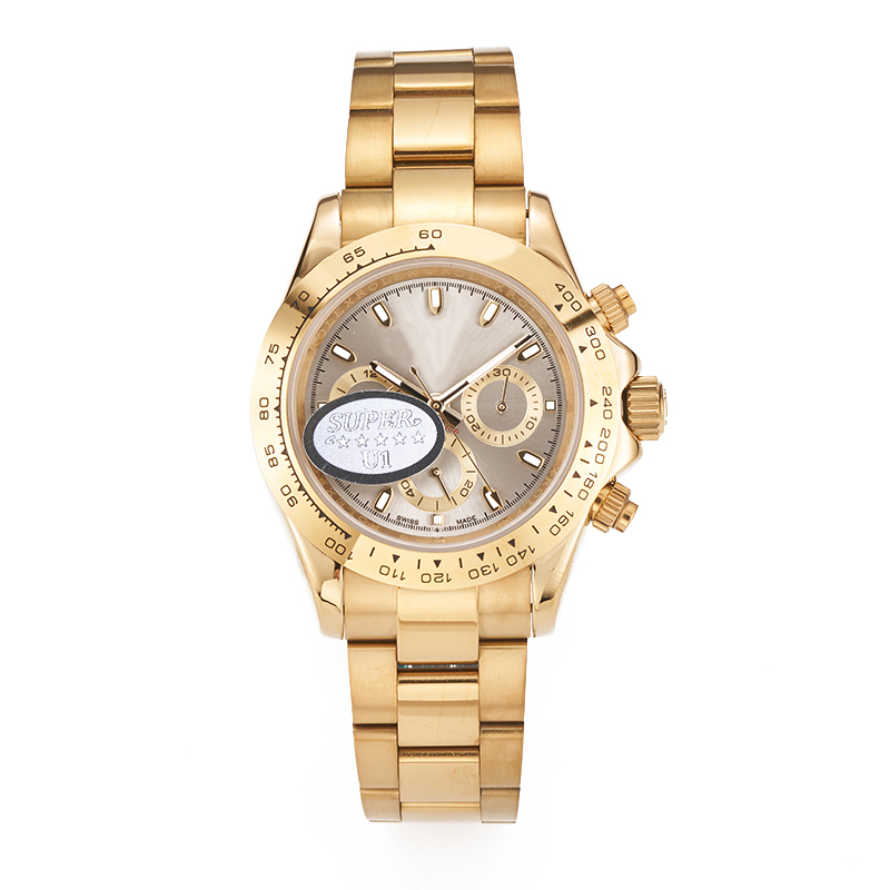 

U1 Automatic Swiss Mens Watch Mechanical Mechanical 6 Hands Ceramic Bezel 40mm Stainless Steel Sapphire Super Night Watches, Black